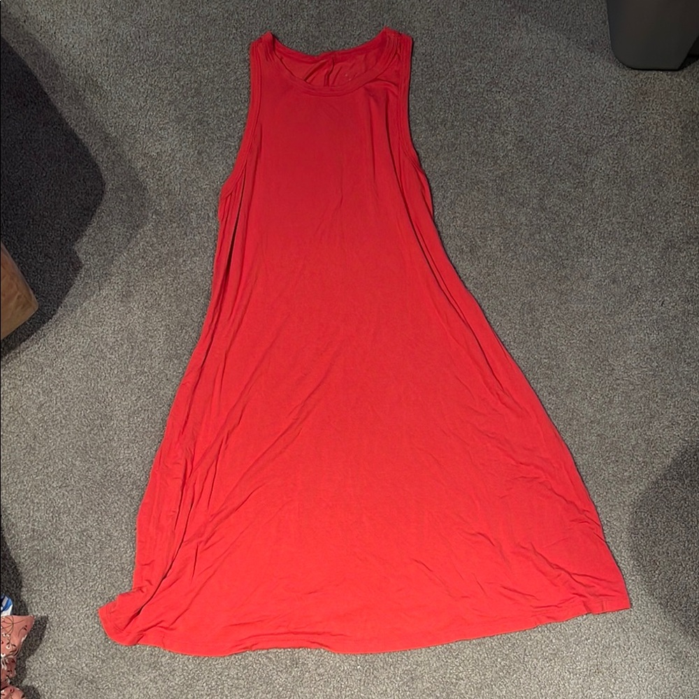 Lange Red Halter Maxi Sundress